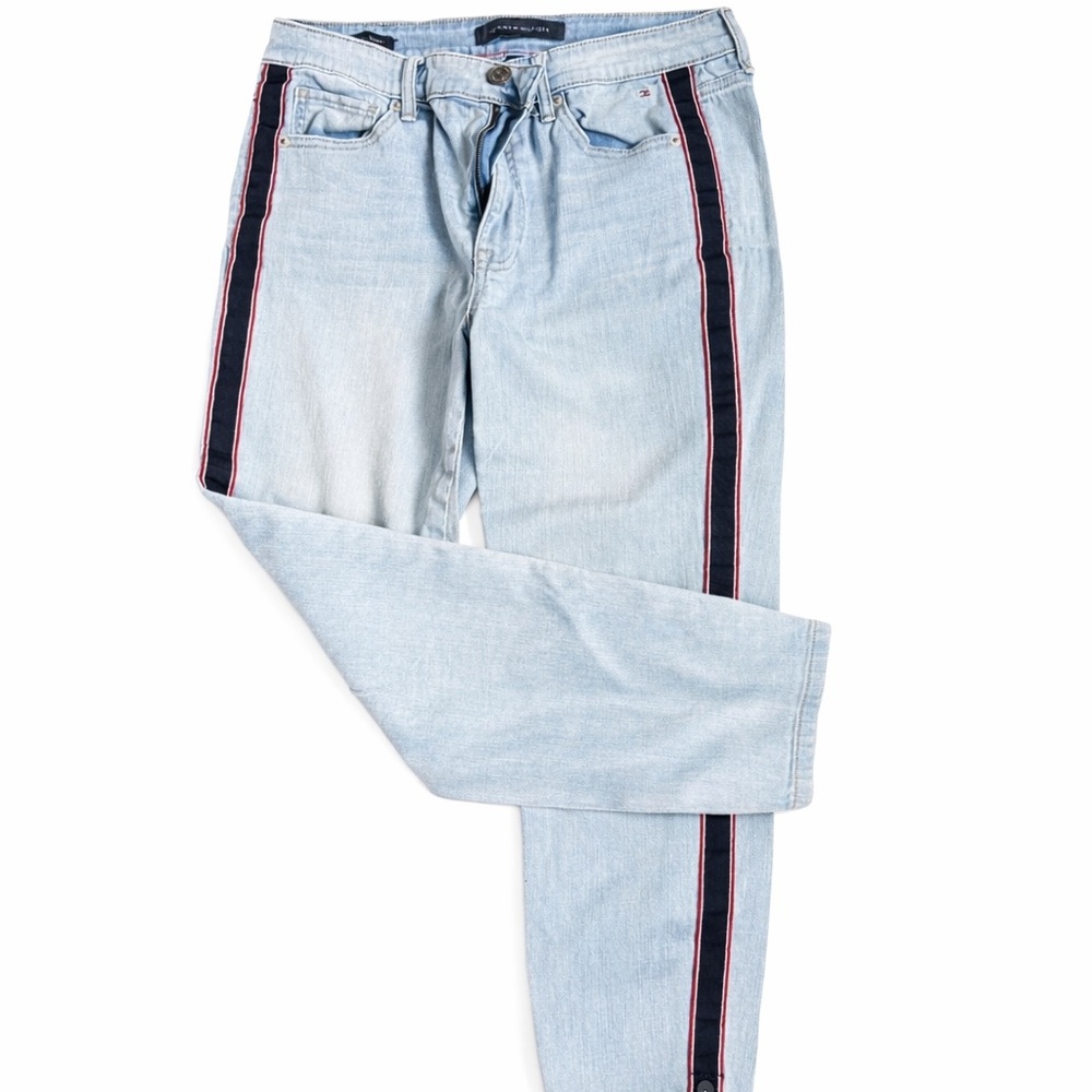 Tommy Hilfiger Light Blue Jeans with Red Stitching